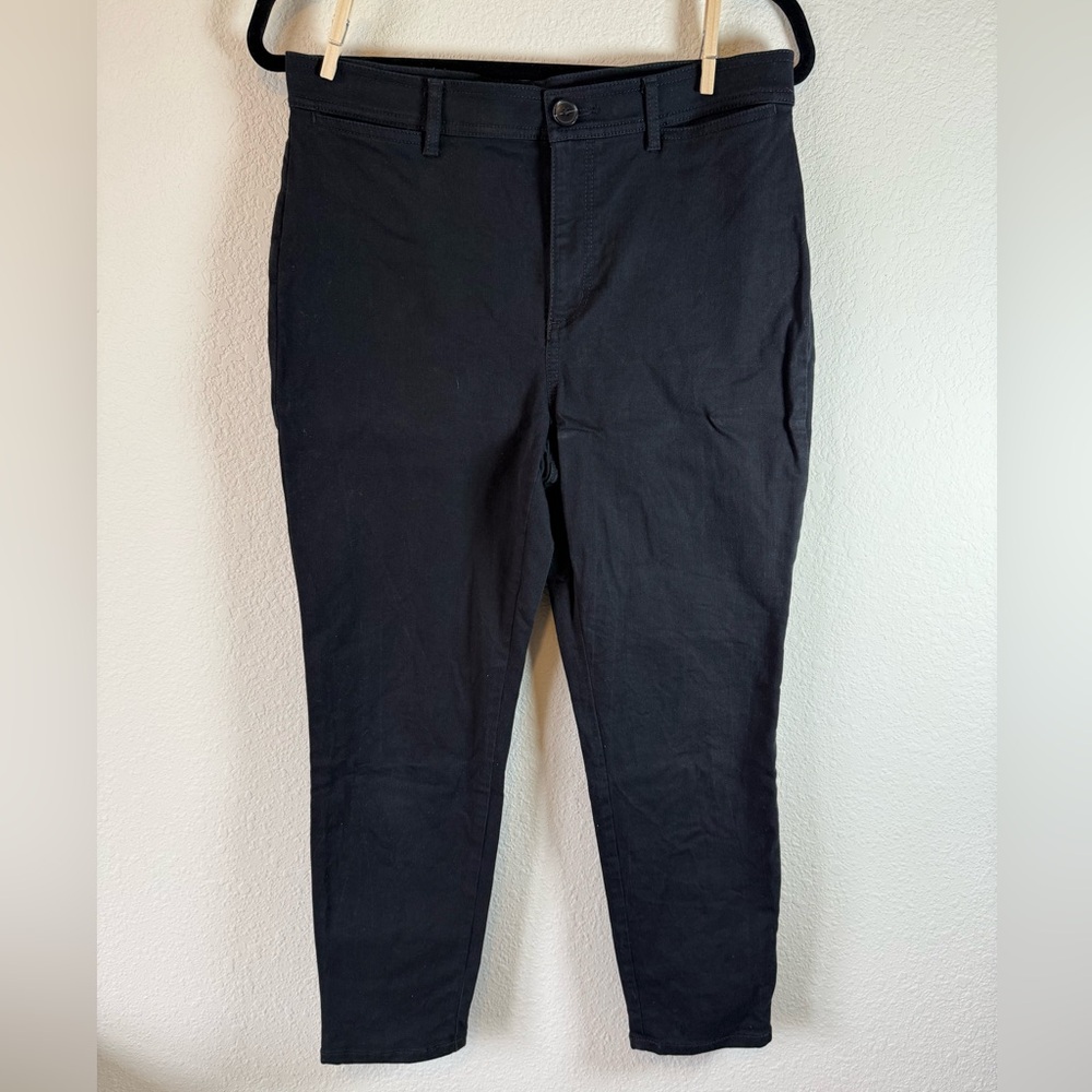 LOFT Black Ankle Pants Size 10 Petite 10P Stretch Slim Straight Leg Work